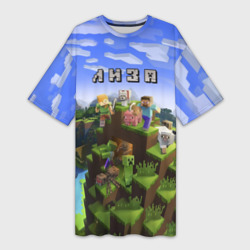 Платье-футболка 3D Лиза - Minecraft