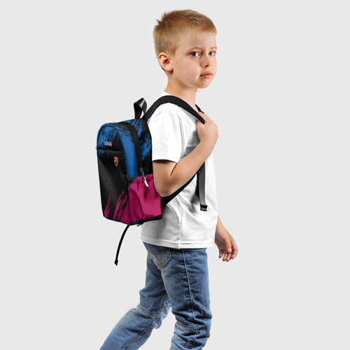 Детский рюкзак 3D с принтом FC BARCELONA (BARCA) | ФК БАРСЕЛОНА, вид сзади #1