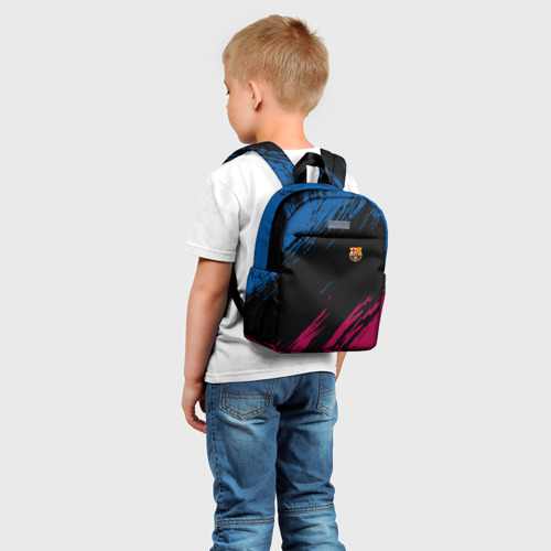 Детский рюкзак 3D с принтом FC BARCELONA (BARCA) | ФК БАРСЕЛОНА, фото на моделе #1