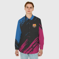 Мужская рубашка oversize 3D FC Barcelona Barca ФК Барселона - фото 2