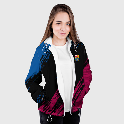 Женская куртка 3D FC Barcelona Barca ФК Барселона, цвет белый - фото 4
