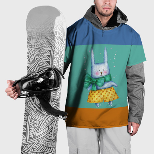 Накидка на куртку 3D Кролик в шортах с бантом, цвет 3D печать