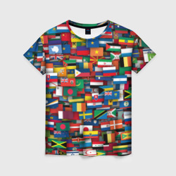 Женская футболка 3D Флаги всех стран