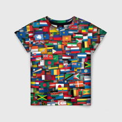 Детская футболка 3D Флаги всех стран