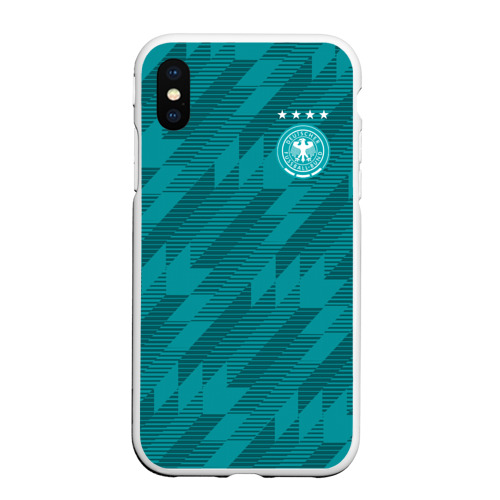 Чехол для iPhone XS Max матовый Germany away WC 2018, цвет белый