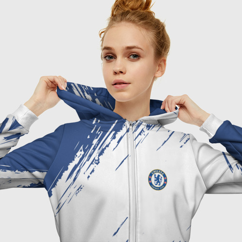 Женская толстовка 3D на молнии Chelsea uniform форма Челси - фото 5