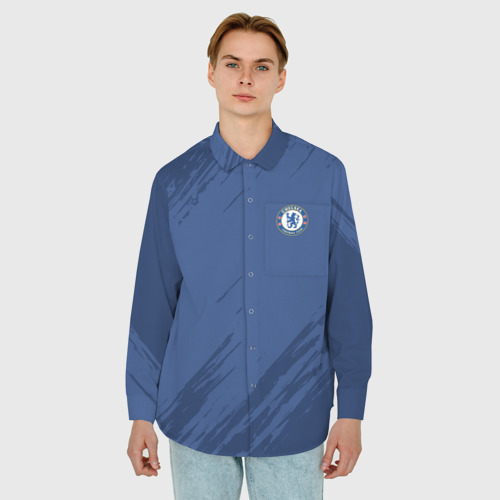 Мужская рубашка oversize 3D Chelsea Uniform, цвет белый - фото 3