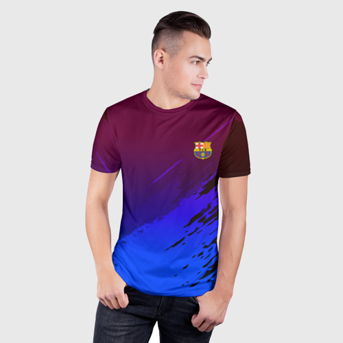 Мужская футболка 3D Slim FC Barcelona sport, цвет 3D печать - фото 3