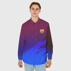 Мужская рубашка oversize 3D FC Barcelona sport - фото 2