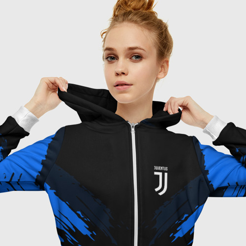 Женская толстовка 3D на молнии Juventus 2018 sport, цвет белый - фото 5