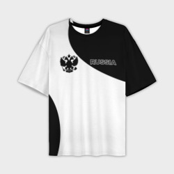 Мужская футболка oversize 3D Россия Black&White