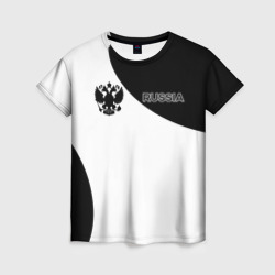 Женская футболка 3D Россия Black&White