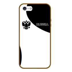 Чехол для iPhone 5/5S матовый Россия Black&White