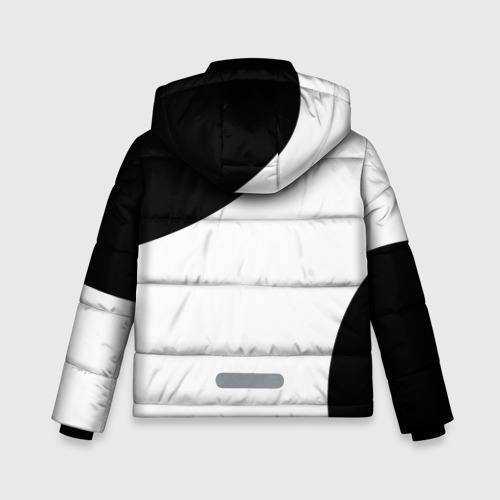 Зимняя куртка для мальчиков 3D с принтом Россия Black&White, вид сзади #1