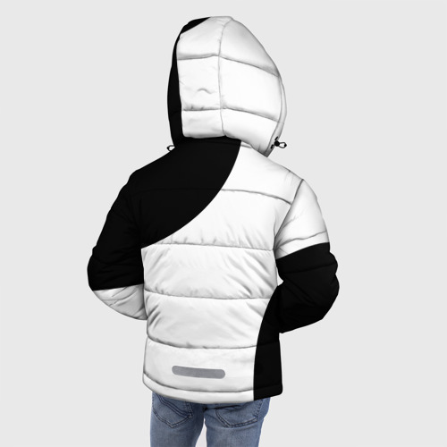 Зимняя куртка для мальчиков 3D с принтом Россия Black&White, вид сзади #2