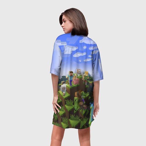 Платье-футболка 3D Даша - Minecraft, цвет 3D печать - фото 4