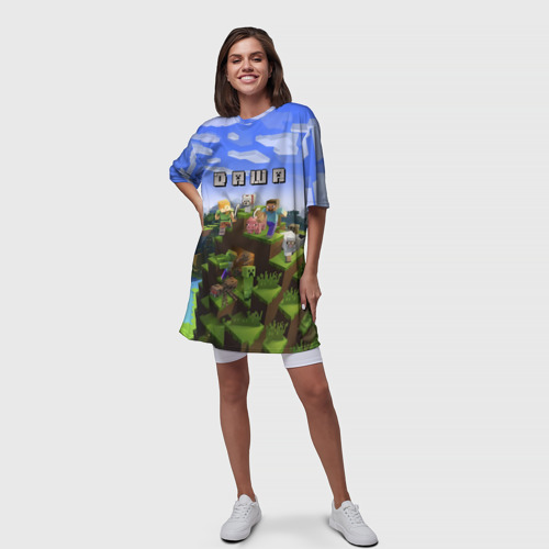 Платье-футболка 3D Даша - Minecraft, цвет 3D печать - фото 5
