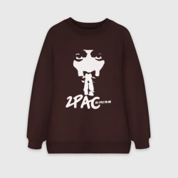 Женский свитшот oversize без начеса хлопок 2Pac – All Eyez On Me