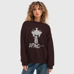Женский свитшот oversize без начеса хлопок 2Pac – All Eyez On Me - фото 2