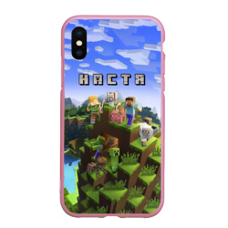 Чехол для iPhone XS Max матовый Настя - Minecraft