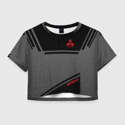 Женская футболка Crop-top 3D Mitsubishi sport