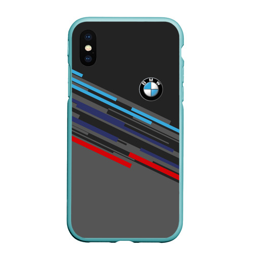 Чехол для iPhone XS Max матовый BMW brand color, цвет мятный