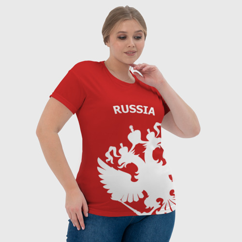 Женская футболка 3D RUSSIA Red&White , цвет 3D печать - фото 6