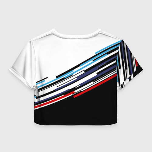 Женская футболка Crop-top 3D BMW brand color БМВ - фото 2