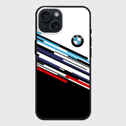 Чехол силиконовый для Apple iPhone 15 матовый BMW brand color БМВ