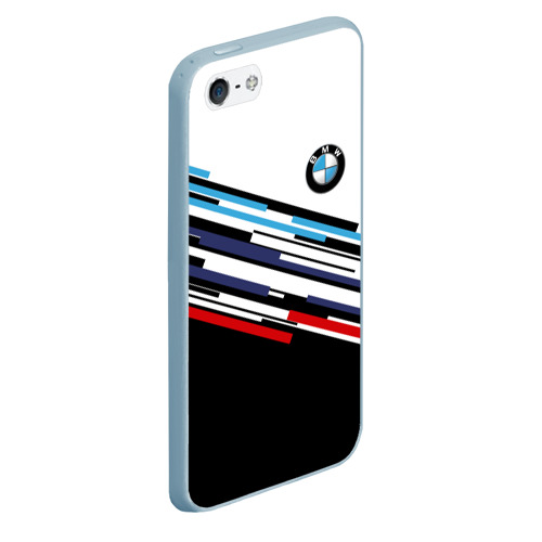 Чехол для iPhone 5/5S матовый BMW brand color БМВ, цвет голубой - фото 3