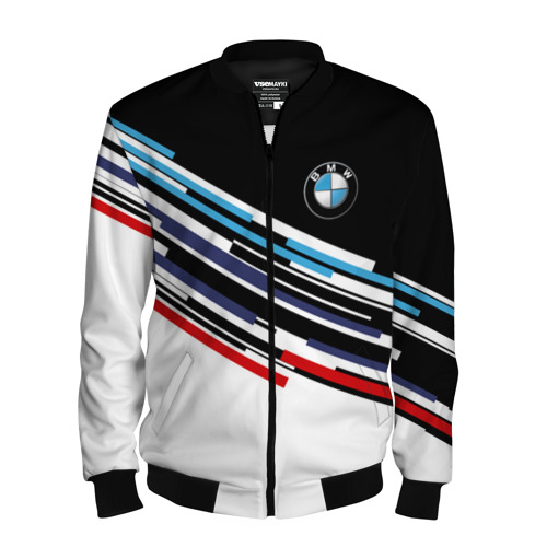 Мужской бомбер 3D BMW brand color БМВ, цвет черный