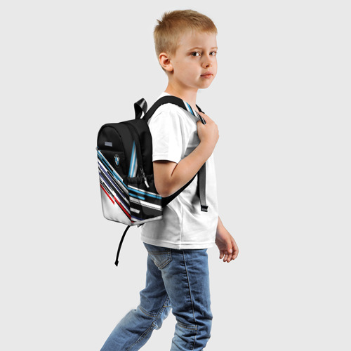 Детский рюкзак 3D с принтом BMW BRAND COLOR | БМВ, вид сзади #1