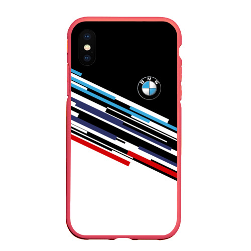 Чехол для iPhone XS Max матовый BMW brand color БМВ, цвет красный