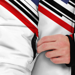 Куртка с принтом BMW brand color БМВ для мужчины, вид на модели спереди №3. Цвет основы: черный