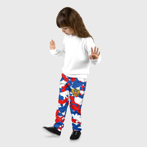 Детские брюки 3D Герб РФ Милитари, цвет 3D печать - фото 3