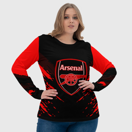 Женский лонгслив 3D Arsenal sport, цвет 3D печать - фото 6