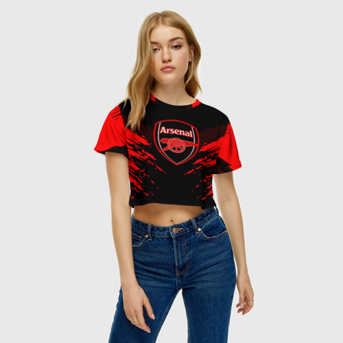 Женская футболка Crop-top 3D Arsenal sport, цвет 3D печать - фото 3