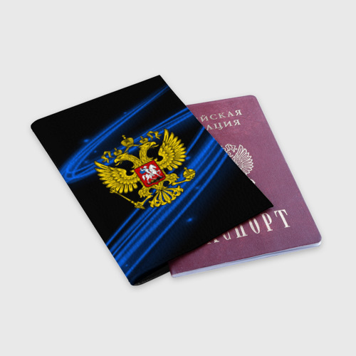 Обложка для паспорта матовая кожа Russia collection abstract, цвет черный - фото 3