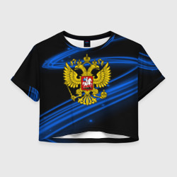 Женская футболка Crop-top 3D Russia collection abstract