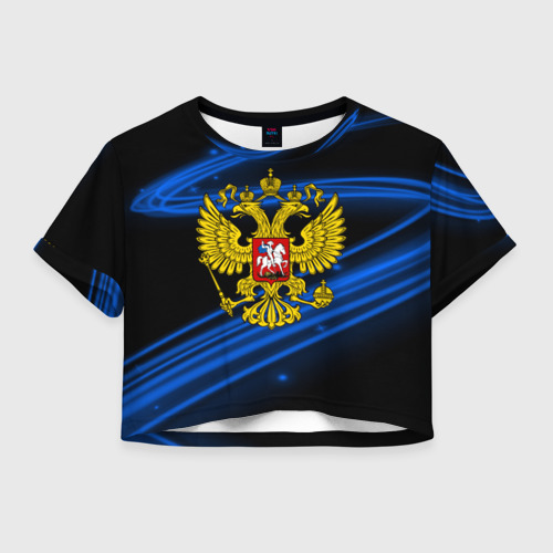 Женская футболка Crop-top 3D Russia collection abstract, цвет 3D печать