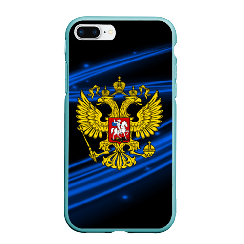 Чехол для iPhone 7Plus/8 Plus матовый Russia collection abstract, цвет мятный