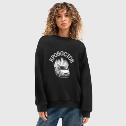 Женский свитшот oversize без начеса хлопок Кровосток - фото 2