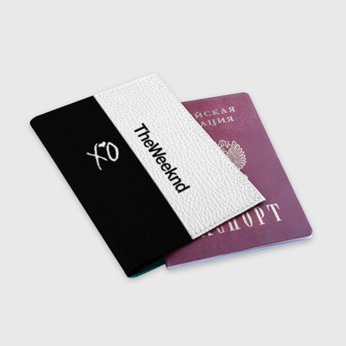 Обложка для паспорта матовая кожа The Weeknd, цвет бирюзовый - фото 3