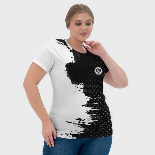 Женская футболка 3D Borussia uniform black 2018, цвет 3D печать - фото 6