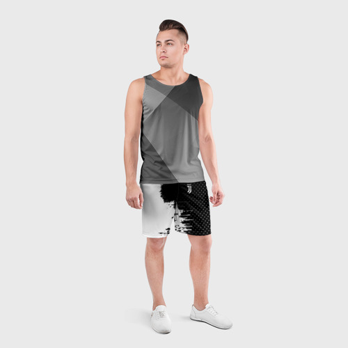Мужские шорты спортивные Juventus uniform black 2018, цвет 3D печать - фото 4