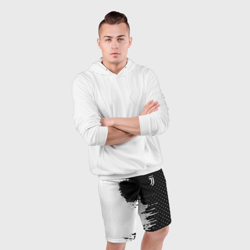 Мужские шорты спортивные Juventus uniform black 2018, цвет 3D печать - фото 5