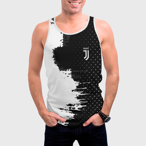 Мужская майка 3D Juventus uniform black 2018, цвет 3D печать - фото 3