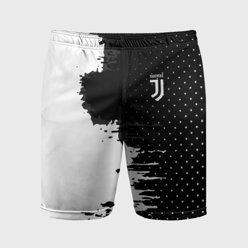 Мужские шорты спортивные Juventus uniform black 2018, цвет 3D печать