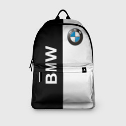 Рюкзак с принтом BMW для любого человека, вид спереди №3. Цвет основы: белый