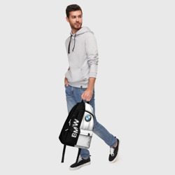 Рюкзак с принтом BMW для любого человека, вид спереди №5. Цвет основы: белый